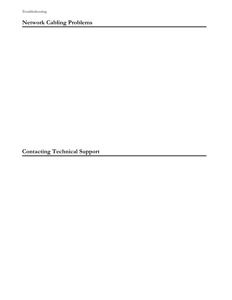 Network cabling problems, Contacting technical support, 1hwzrun#&deolqj#3ureohpv | Rqwdfwlqj#7hfkqlfdo#6xssruw | Allied Telesis AT-FS724 User Manual | Page 42 / 68