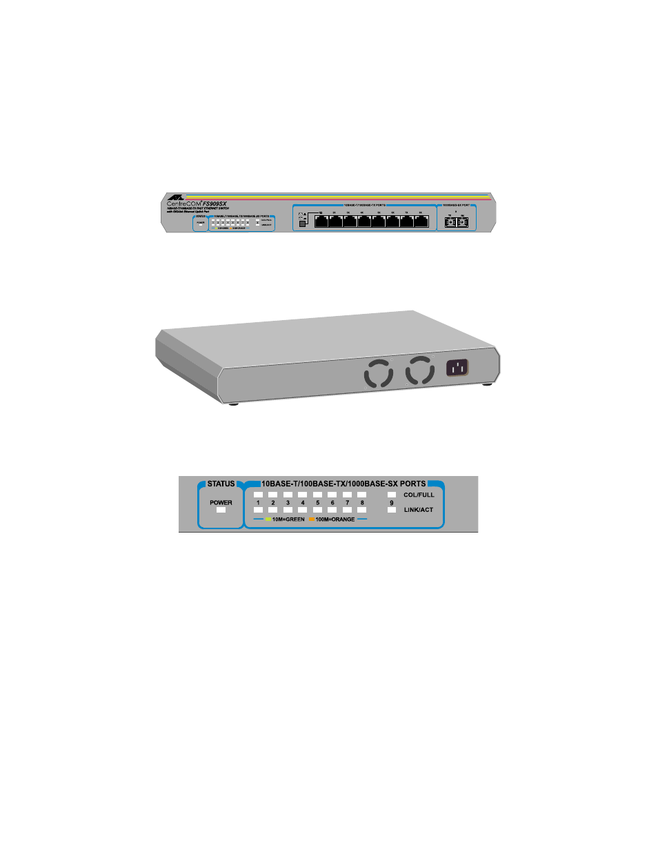 Physical description | Allied Telesis AT-FS909SX User Manual | Page 12 / 44