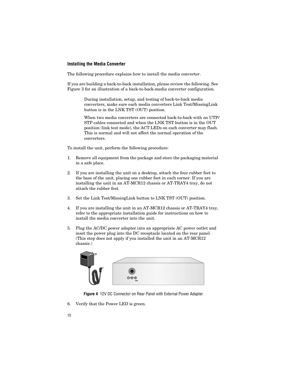 Installing the media converter | Allied Telesis AT-MC104ST/FS3, FS4 User Manual | Page 20 / 42