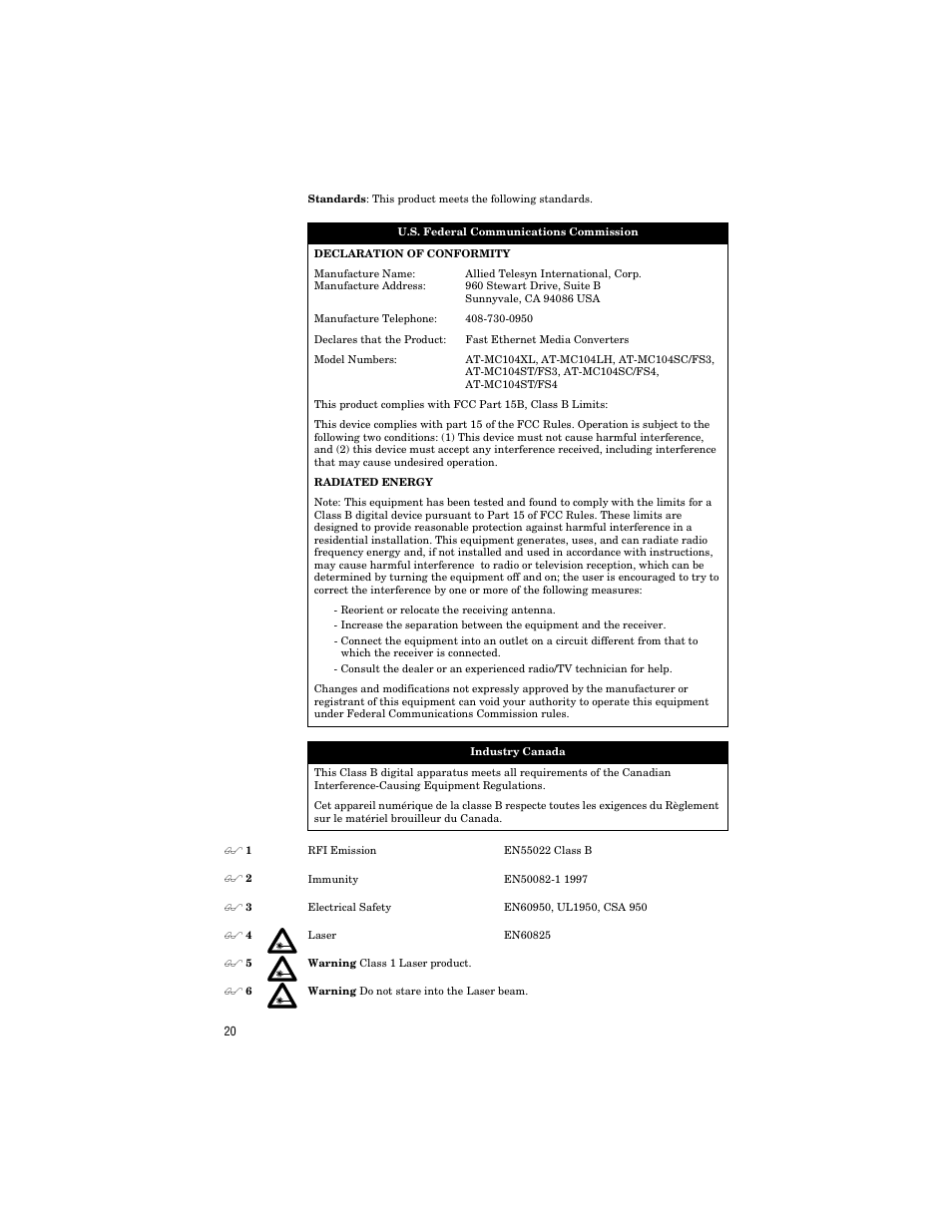 Allied Telesis AT-MC104ST/FS3, FS4 User Manual | Page 30 / 42