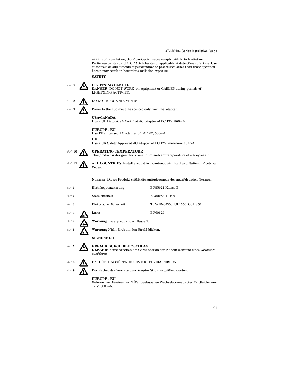 Allied Telesis AT-MC104ST/FS3, FS4 User Manual | Page 31 / 42
