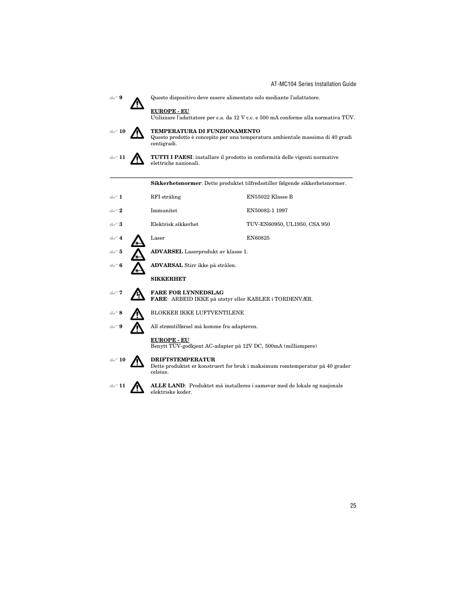 Allied Telesis AT-MC104ST/FS3, FS4 User Manual | Page 35 / 42