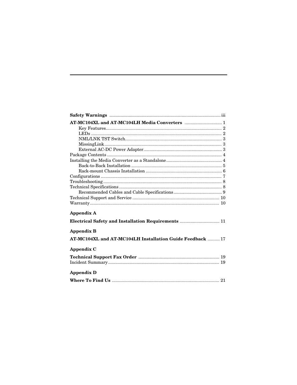 Allied Telesis AT-MC104LH User Manual | Page 5 / 28