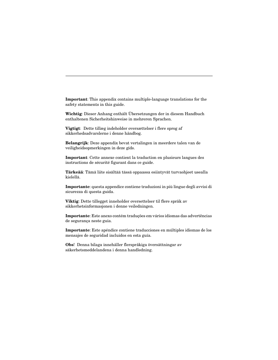 Appendix a, Translated safety statements | Allied Telesis AT-MCM02 User Manual | Page 39 / 52