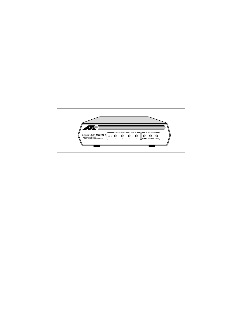 Figure1: at-mr415t front panel, Jabber lock-up protection, At-mr415t | Light emitting diodes (leds) | Allied Telesis AT-MR815T User Manual | Page 13 / 52