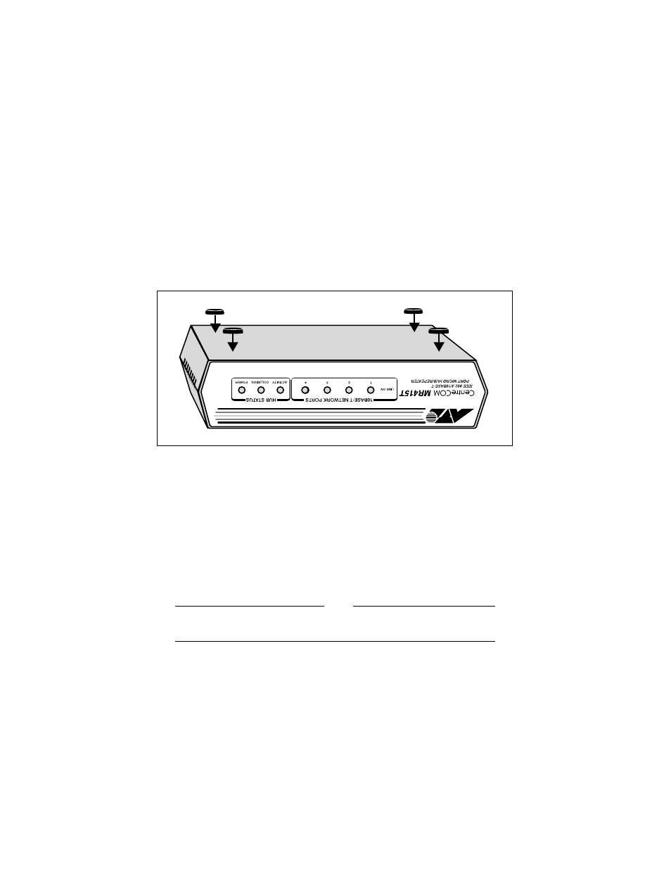 Figure6: at-mr415t horizontal mounting, Remove all equipment from the box. store the bo, Place the dc plug of the ac adapter into the dc | Plug the ac adapter plug into an electrical out | Allied Telesis AT-MR815T User Manual | Page 24 / 52