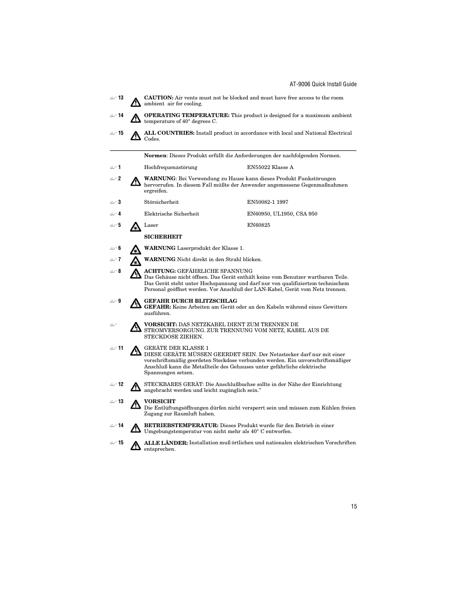 Allied Telesis AT-9006LX/SC User Manual | Page 25 / 38