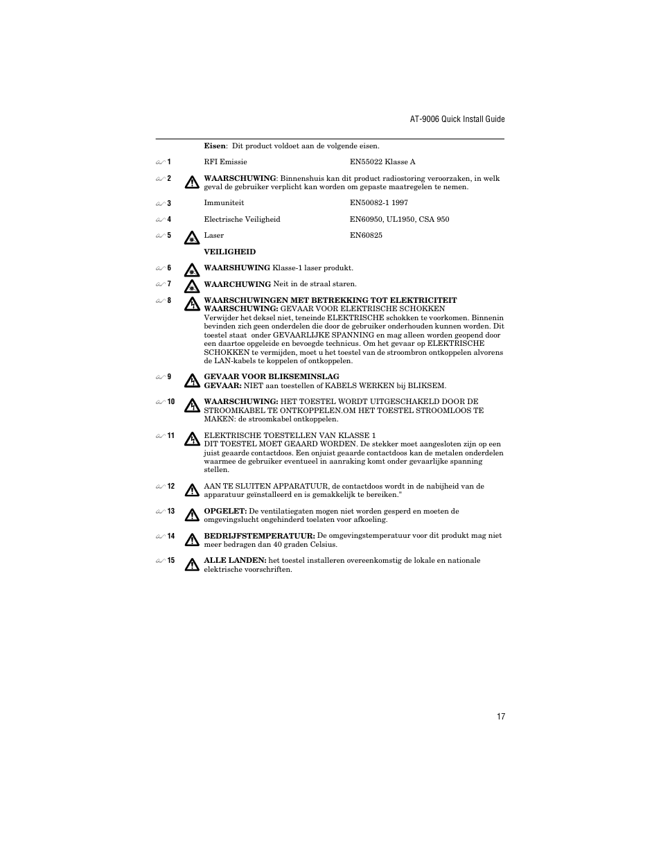 Allied Telesis AT-9006LX/SC User Manual | Page 27 / 38
