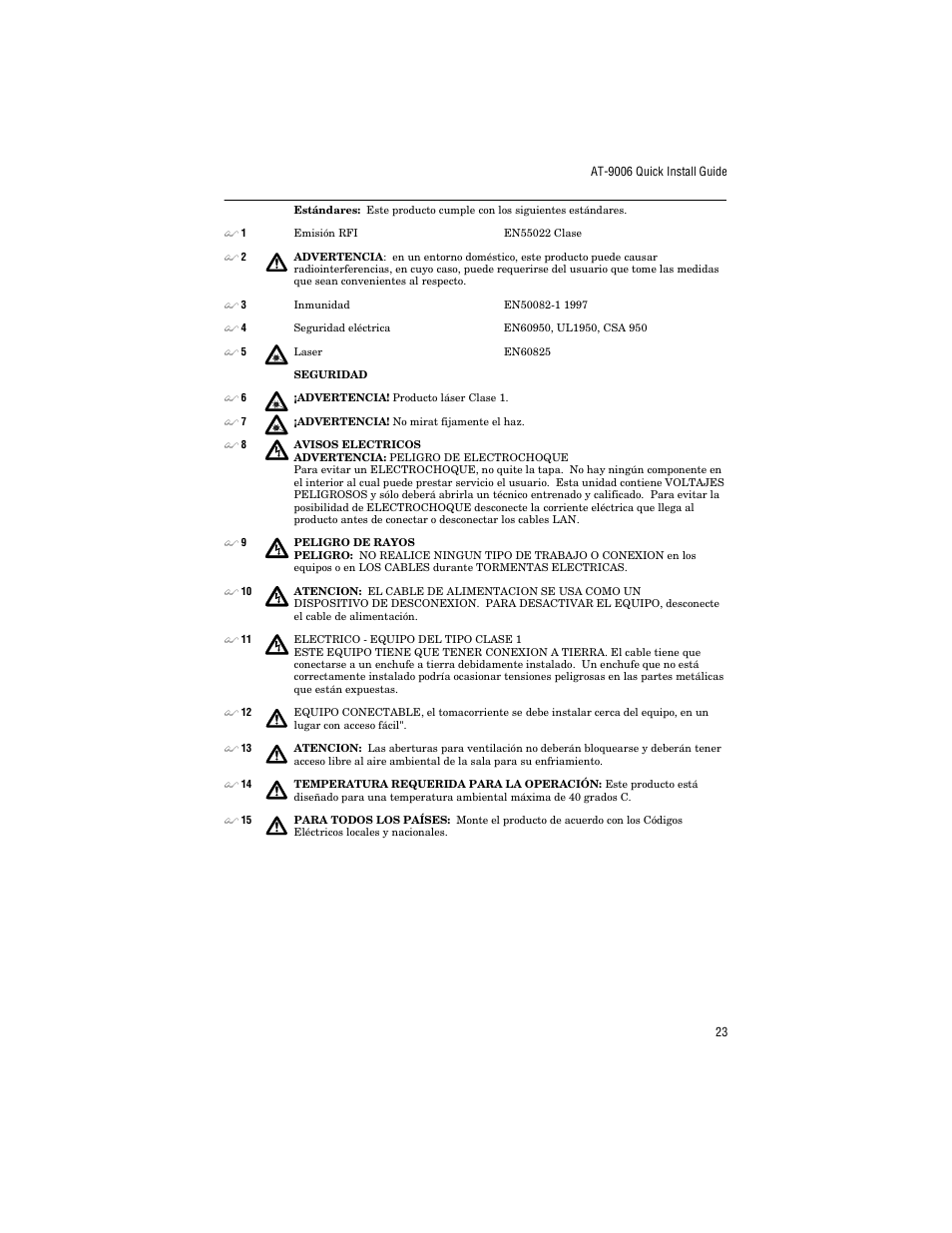Allied Telesis AT-9006LX/SC User Manual | Page 33 / 38