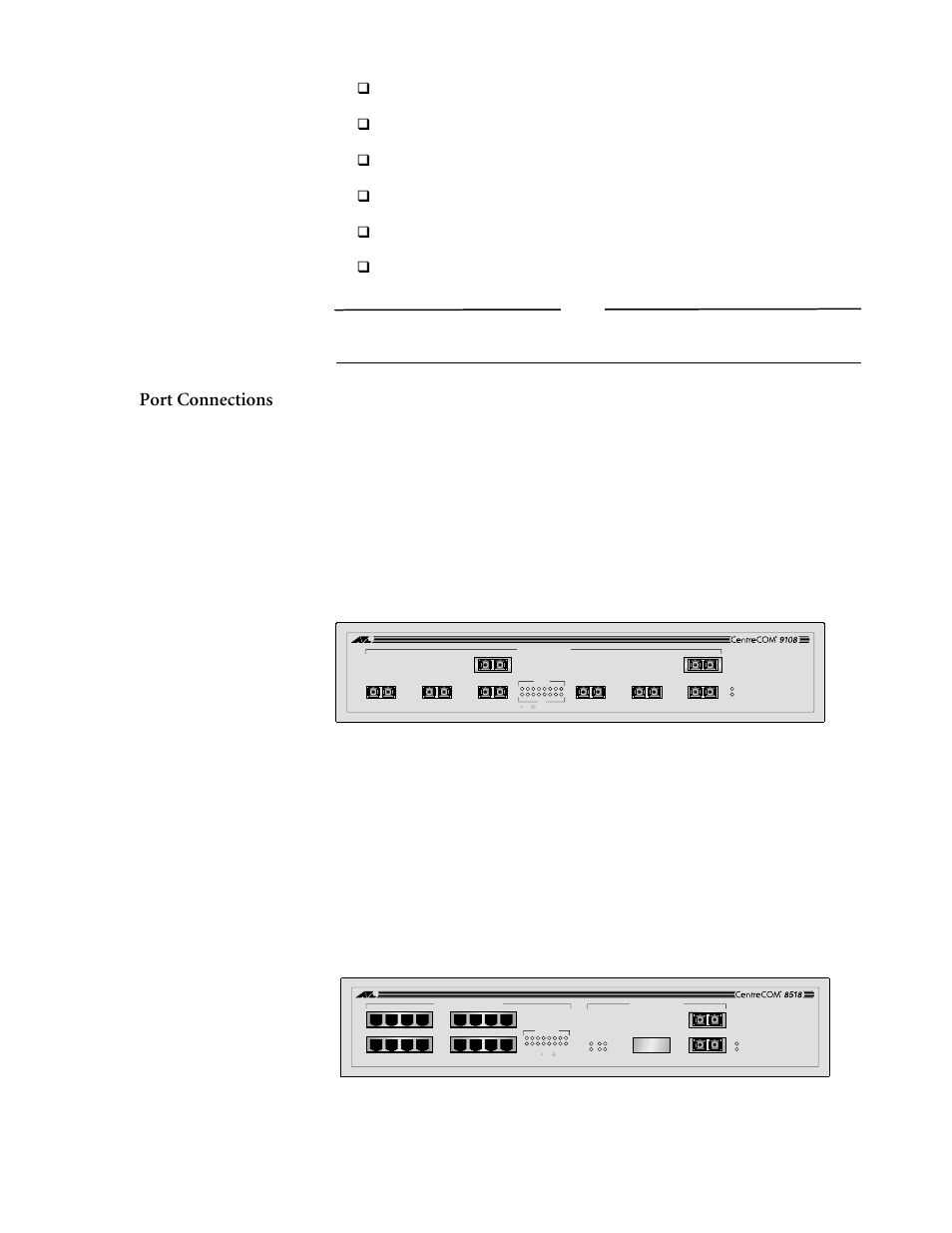 Port connections | Allied Telesis AT-8550 User Manual | Page 11 / 43