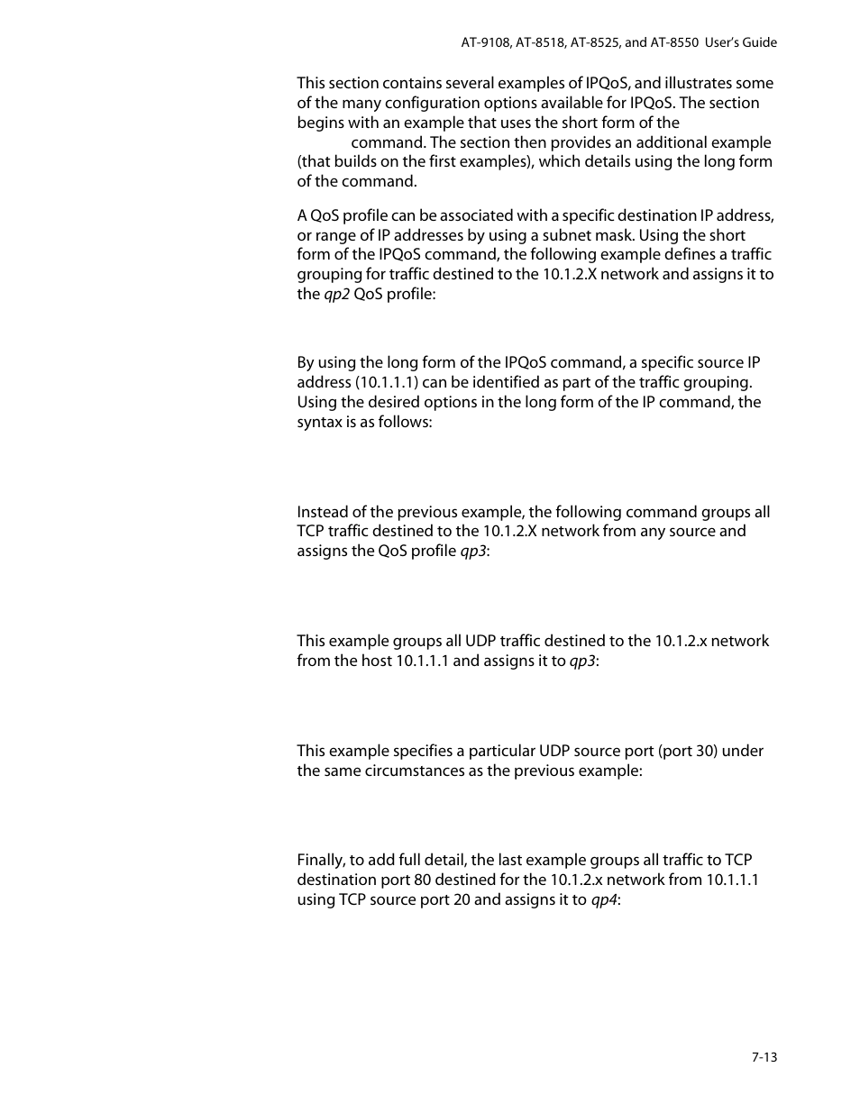 Ipqos examples, Ipqos examples -13 | Allied Telesis AT-8550 User Manual | Page 119 / 260