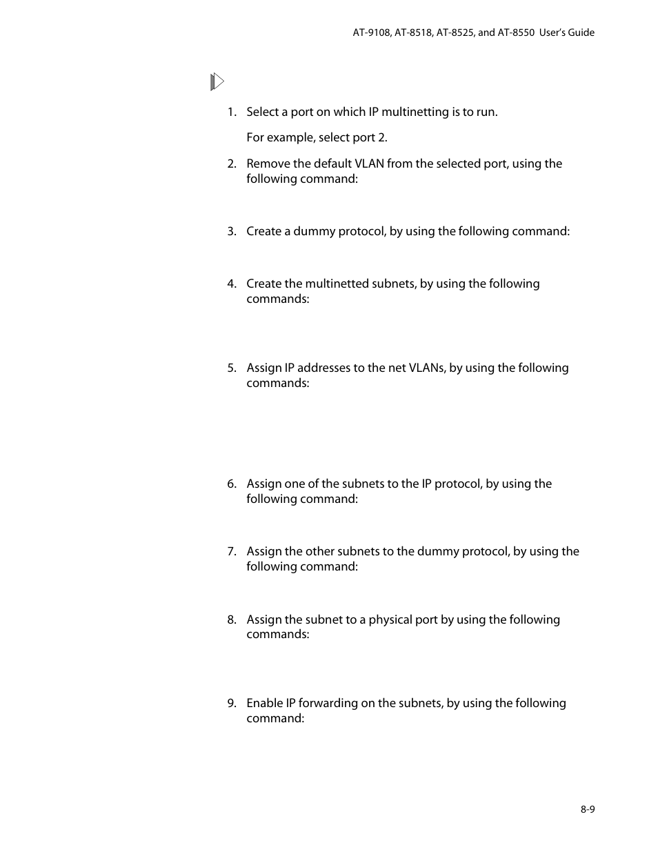 Ip multinetting operation, Ip multinetting operation -9 | Allied Telesis AT-8550 User Manual | Page 137 / 260