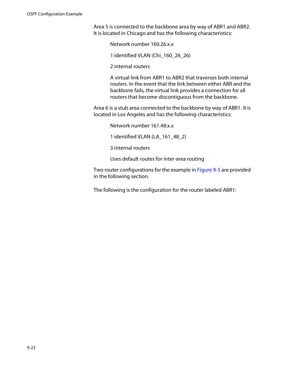 Configuration for abr1, Configuration for abr1 -22 | Allied Telesis AT-8550 User Manual | Page 176 / 260