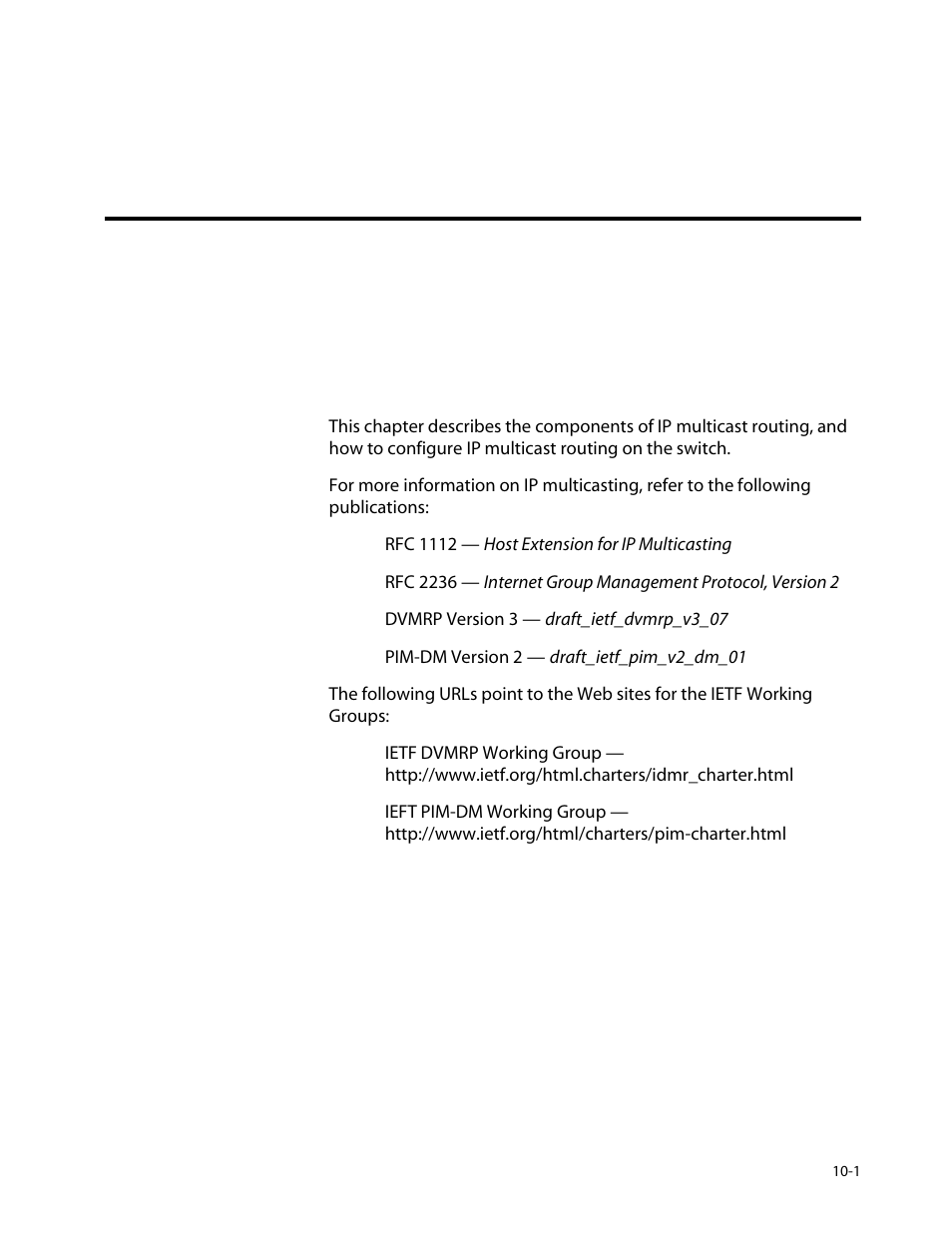 Chapter 10, Ip multicast routing, Chapter 10, ip multicast routing | R to, Chapter 1 | Allied Telesis AT-8550 User Manual | Page 181 / 260