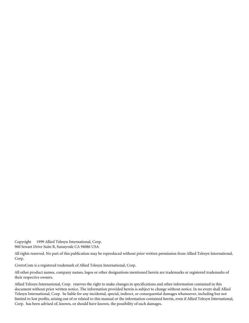 Allied Telesis AT-8550 User Manual | Page 2 / 260