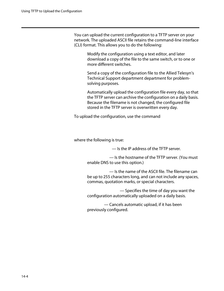 Using tftp to upload the configuration, Using tftp to upload the configuration -4 | Allied Telesis AT-8550 User Manual | Page 238 / 260