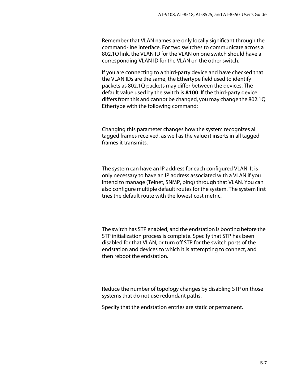 Allied Telesis AT-8550 User Manual | Page 251 / 260