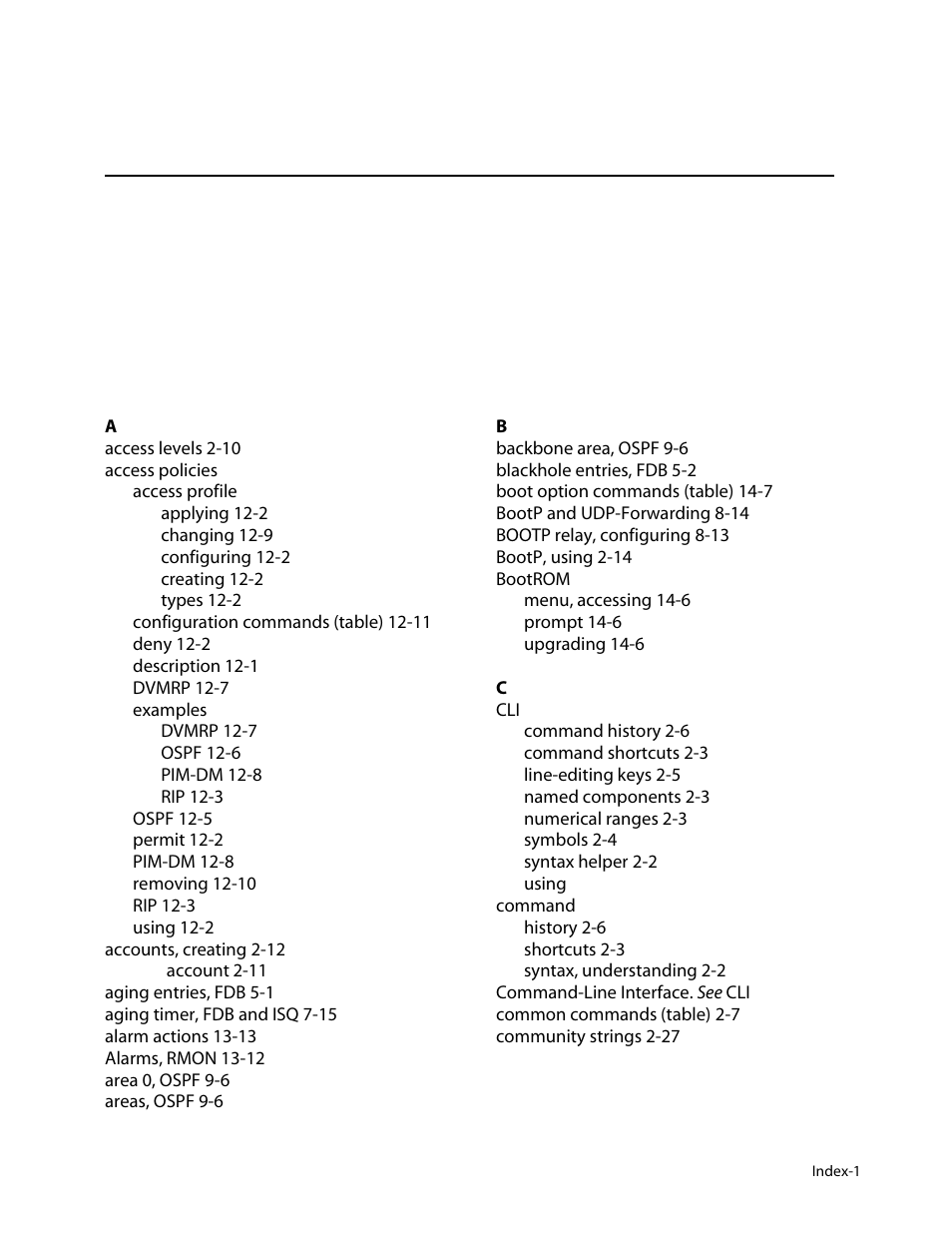 Index | Allied Telesis AT-8550 User Manual | Page 253 / 260