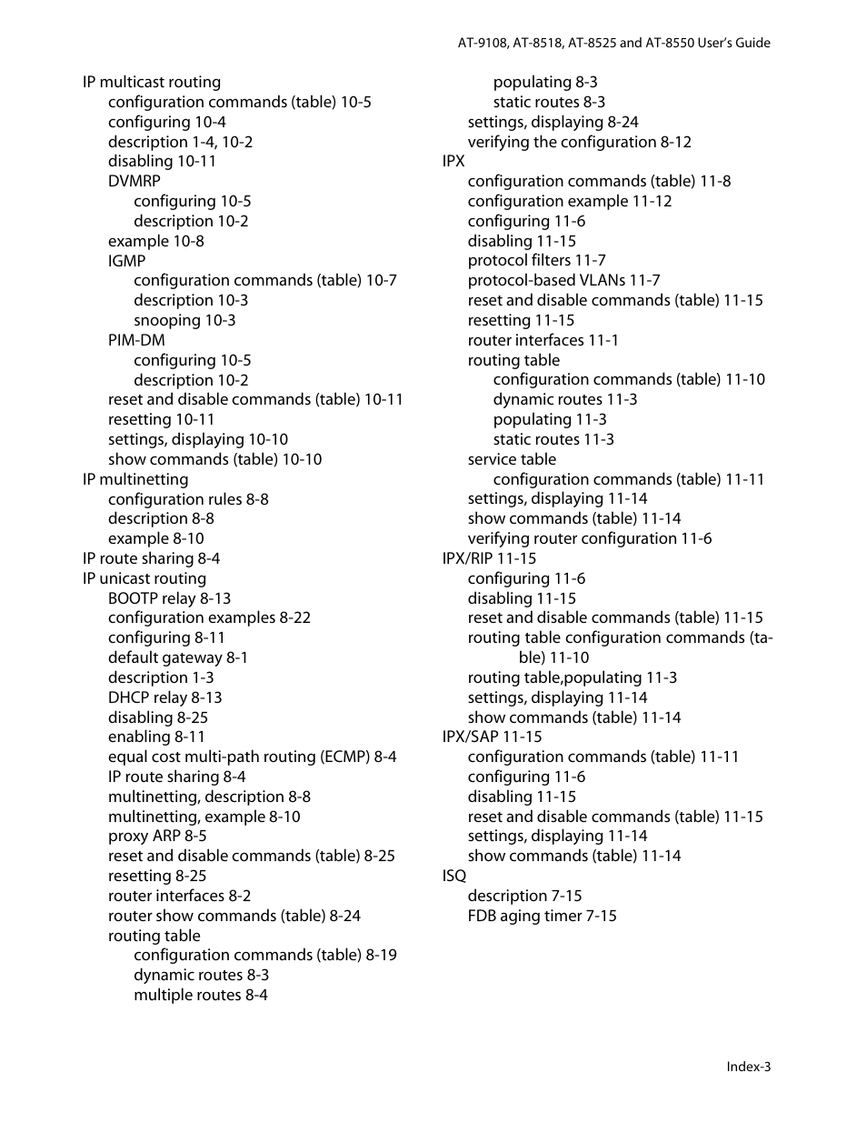 Allied Telesis AT-8550 User Manual | Page 255 / 260