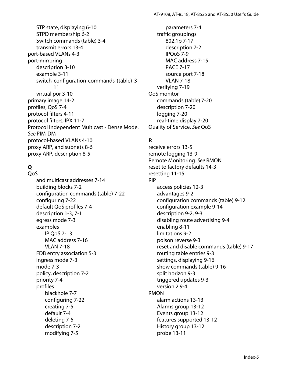 Allied Telesis AT-8550 User Manual | Page 257 / 260