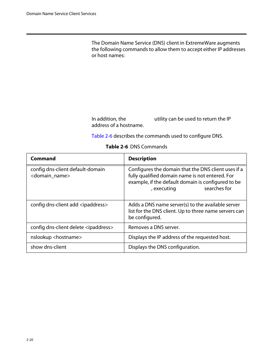 Domain name service client services, Domain name service client services -20 | Allied Telesis AT-8550 User Manual | Page 44 / 260
