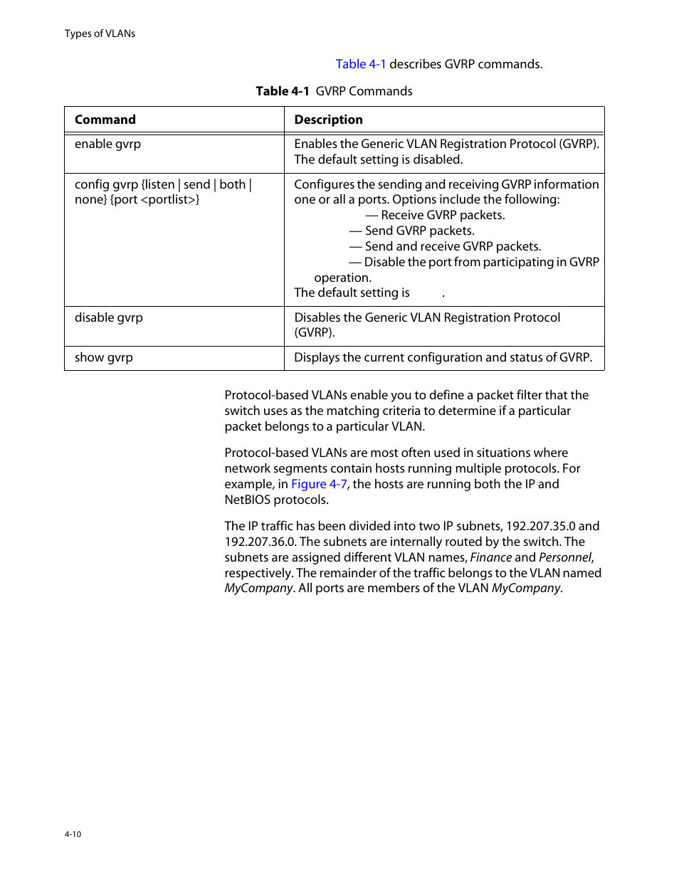 Protocol-based vlans, Protocol-based vlans -10 | Allied Telesis AT-8550 User Manual | Page 76 / 260