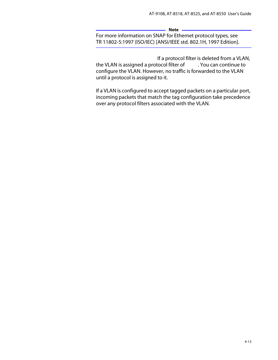 Precedence of tagged packets over protocol filters | Allied Telesis AT-8550 User Manual | Page 79 / 260