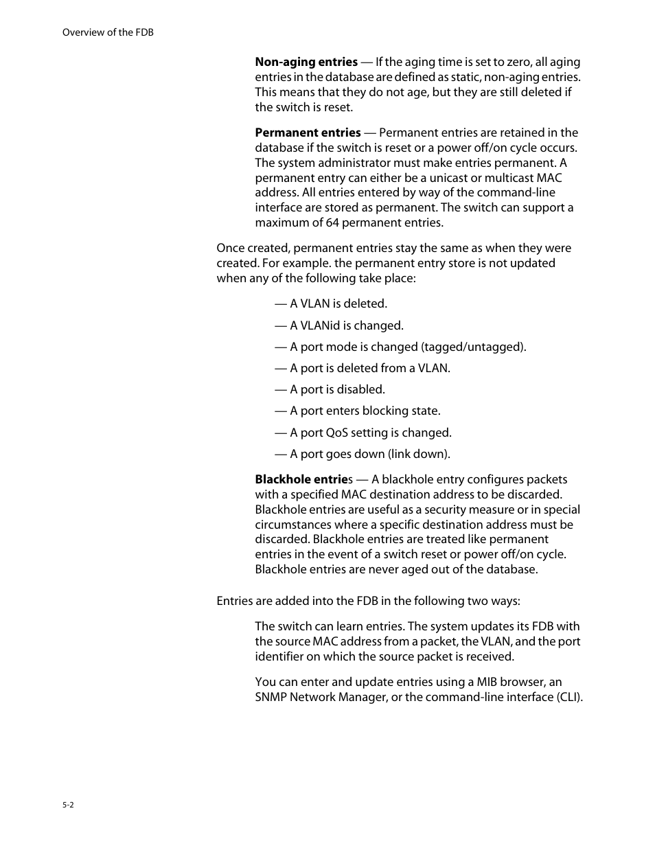 How fdb entries get added, How fdb entries get added -2 | Allied Telesis AT-8550 User Manual | Page 88 / 260