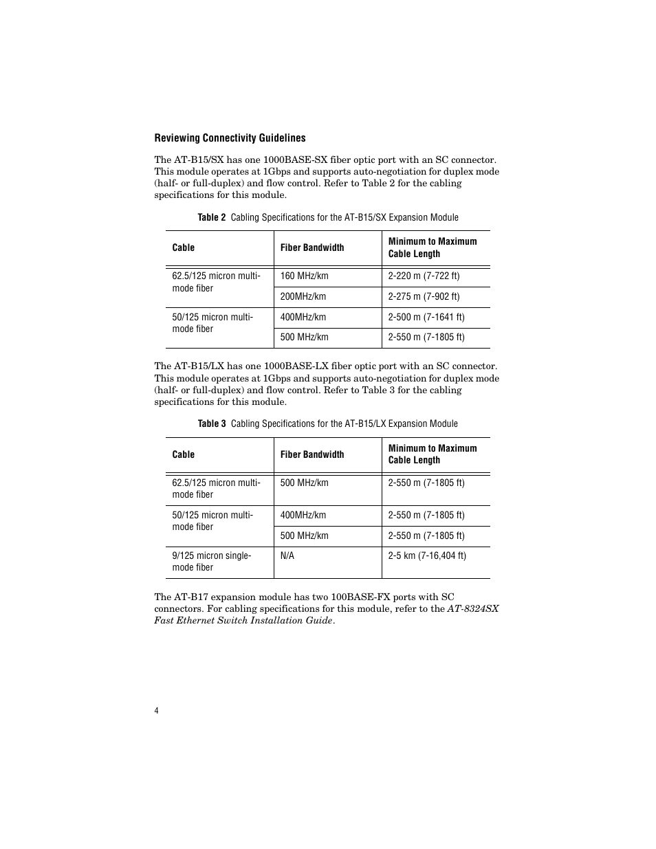Reviewing connectivity guidelines | Allied Telesis AT-B17 User Manual | Page 14 / 36
