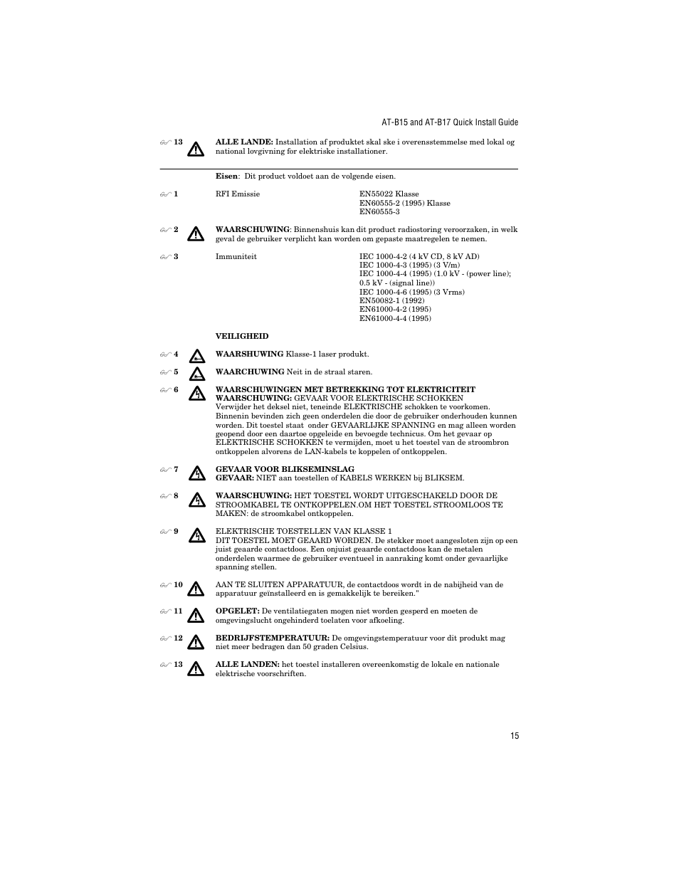 Allied Telesis AT-B17 User Manual | Page 25 / 36