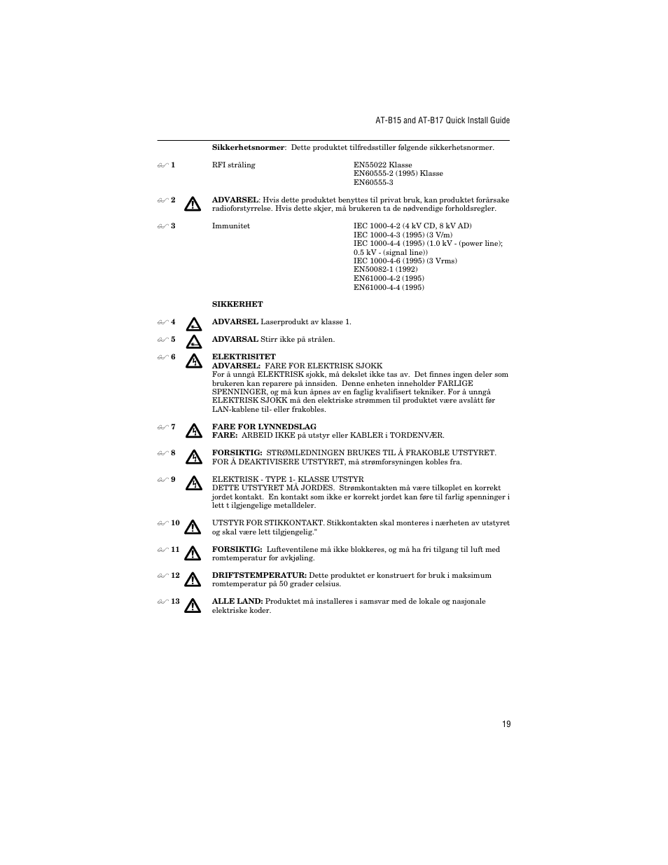 Allied Telesis AT-B17 User Manual | Page 29 / 36