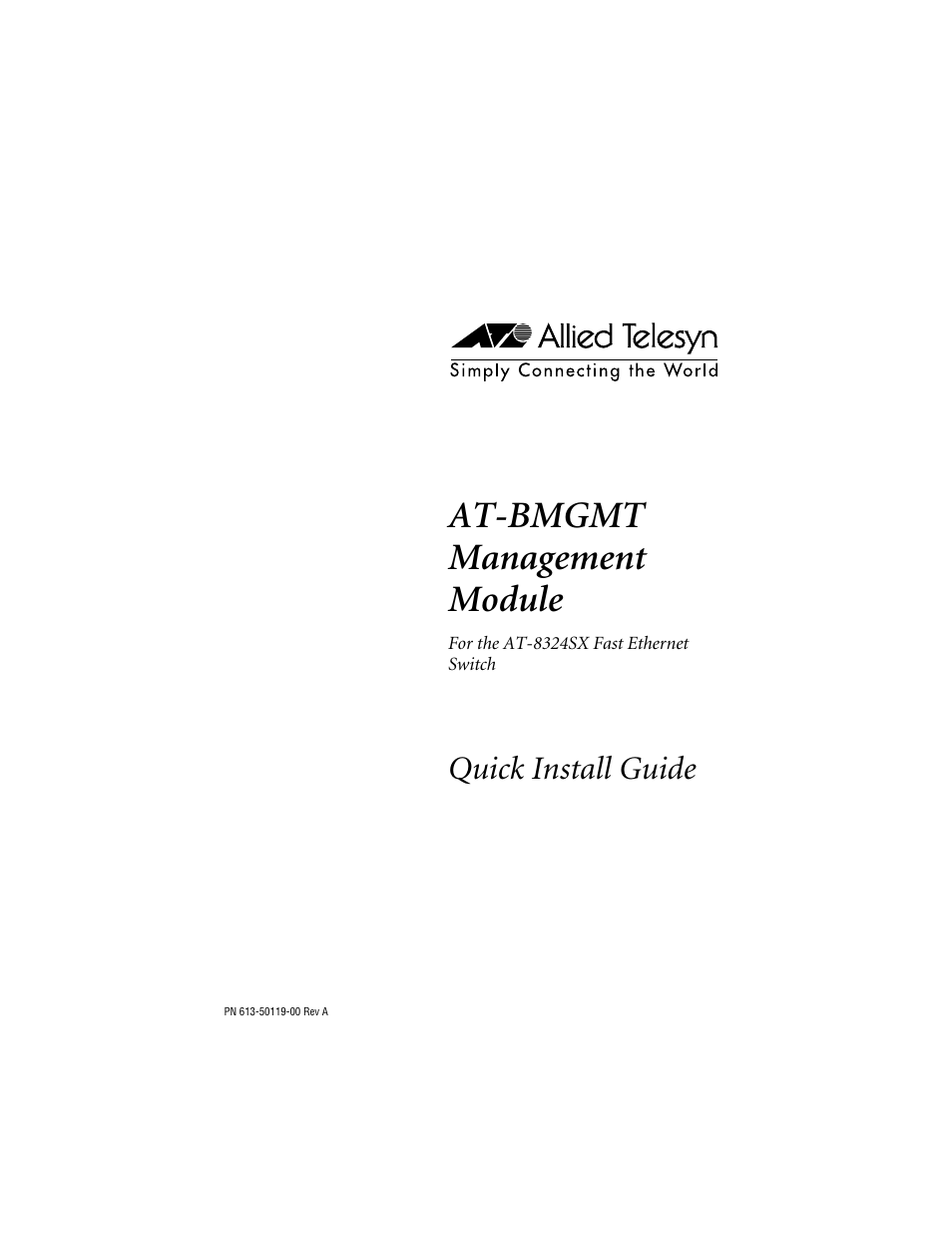 Allied Telesis AT-BMGMT User Manual | 34 pages
