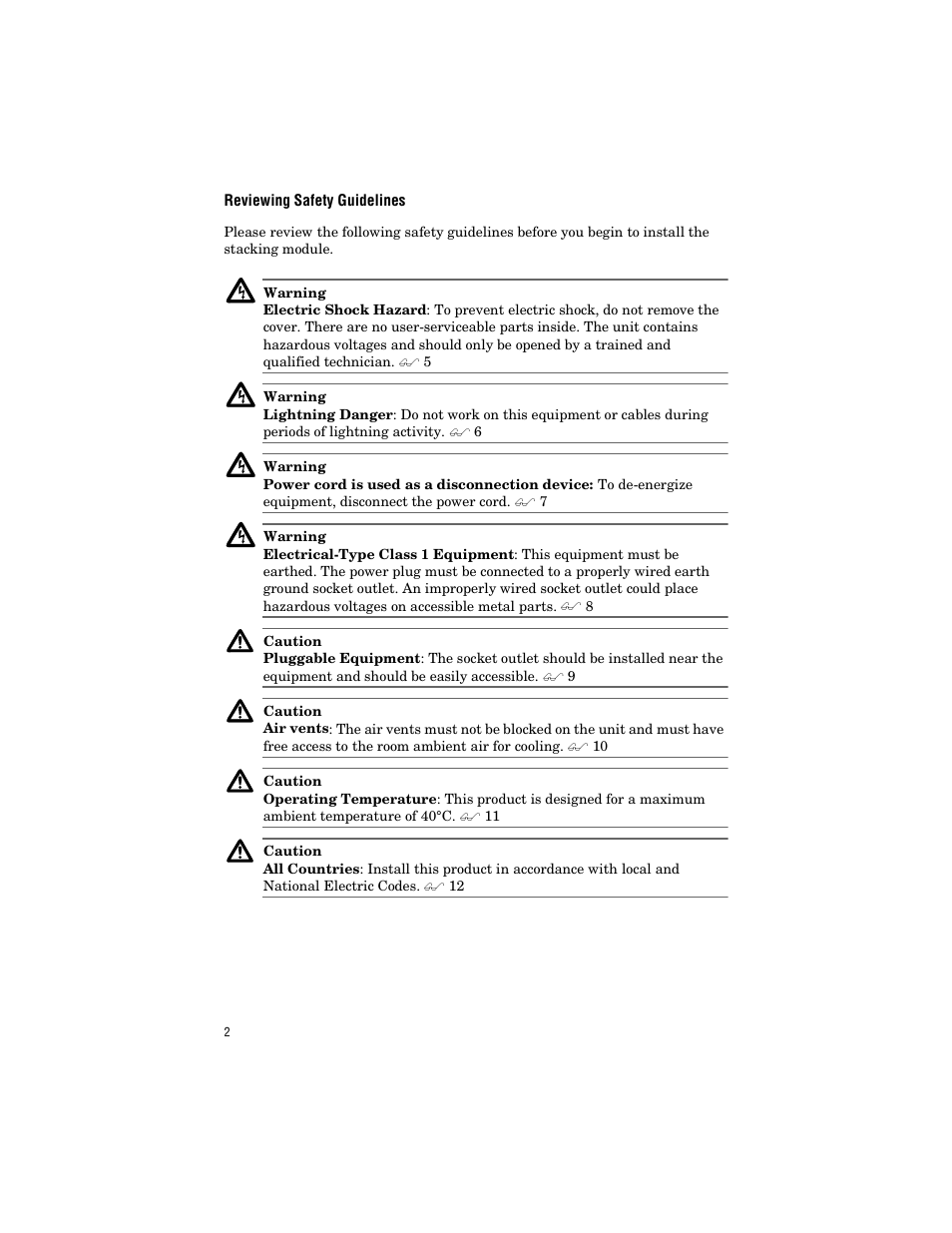 Reviewing safety guidelines | Allied Telesis AT-BRPS8000 User Manual | Page 12 / 32