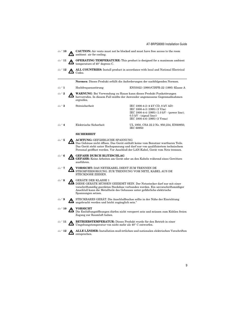 Allied Telesis AT-BRPS8000 User Manual | Page 19 / 32