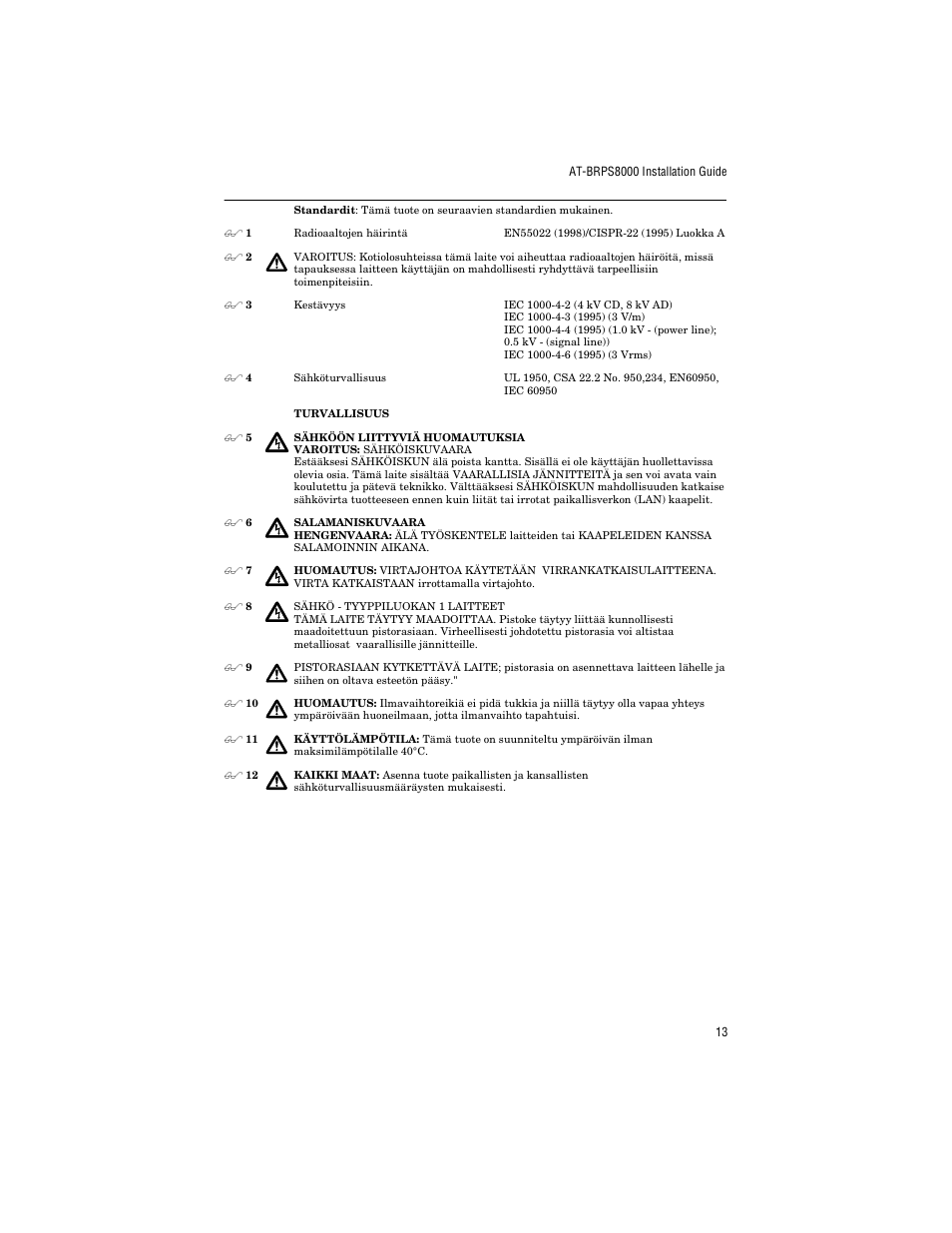 Allied Telesis AT-BRPS8000 User Manual | Page 23 / 32