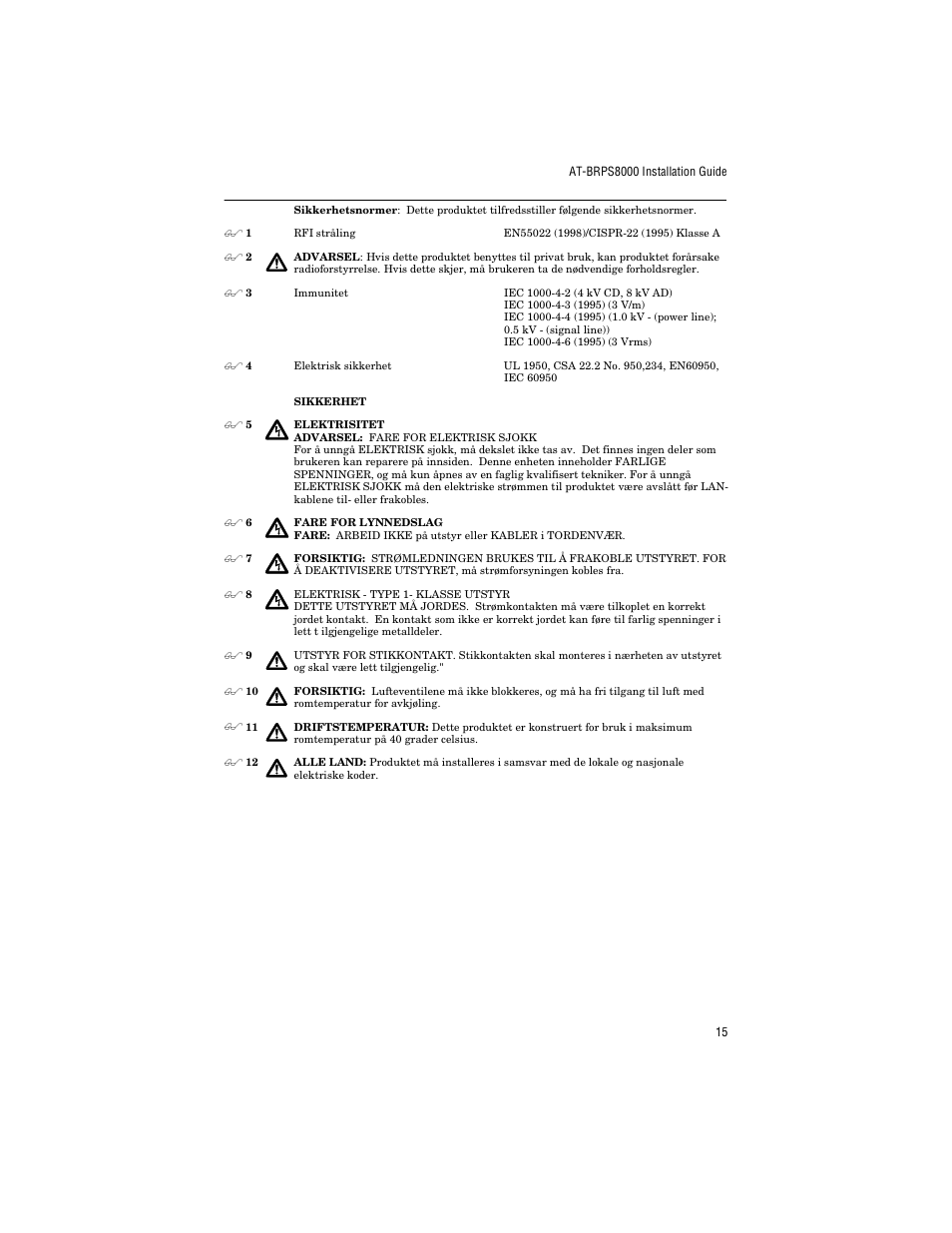 Allied Telesis AT-BRPS8000 User Manual | Page 25 / 32