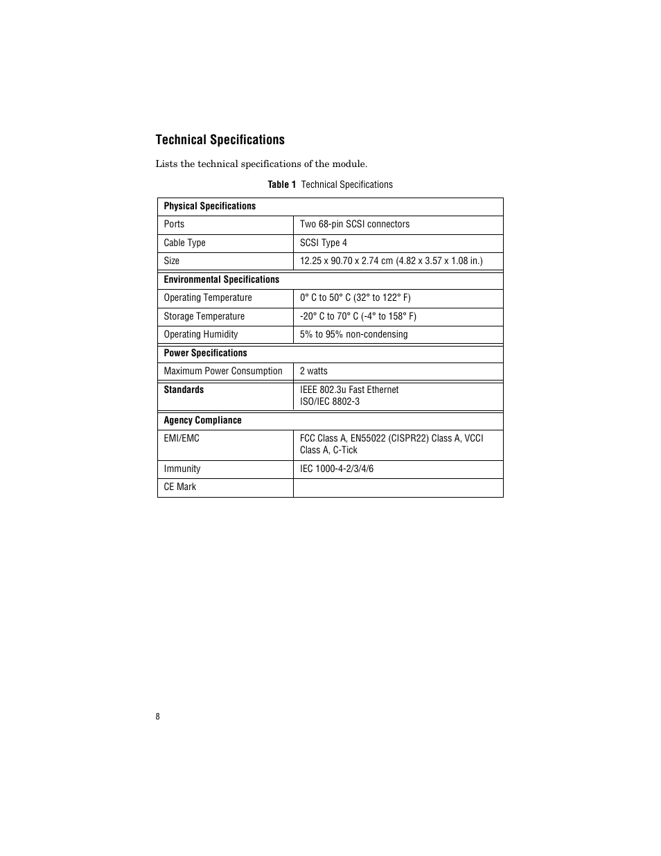 Technical specifications | Allied Telesis AT-BSTACK1 User Manual | Page 18 / 34