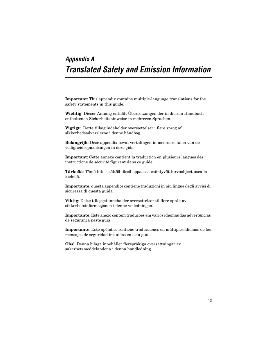 Appendix a, Translated safety and emission information | Allied Telesis AT-EX1001SC/GM1 User Manual | Page 23 / 38
