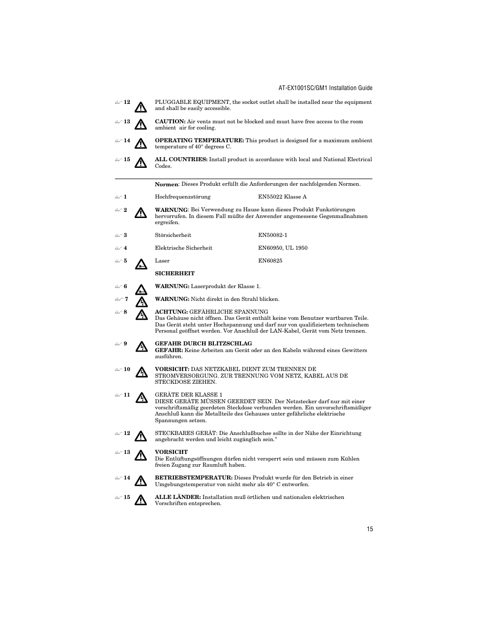 Allied Telesis AT-EX1001SC/GM1 User Manual | Page 25 / 38