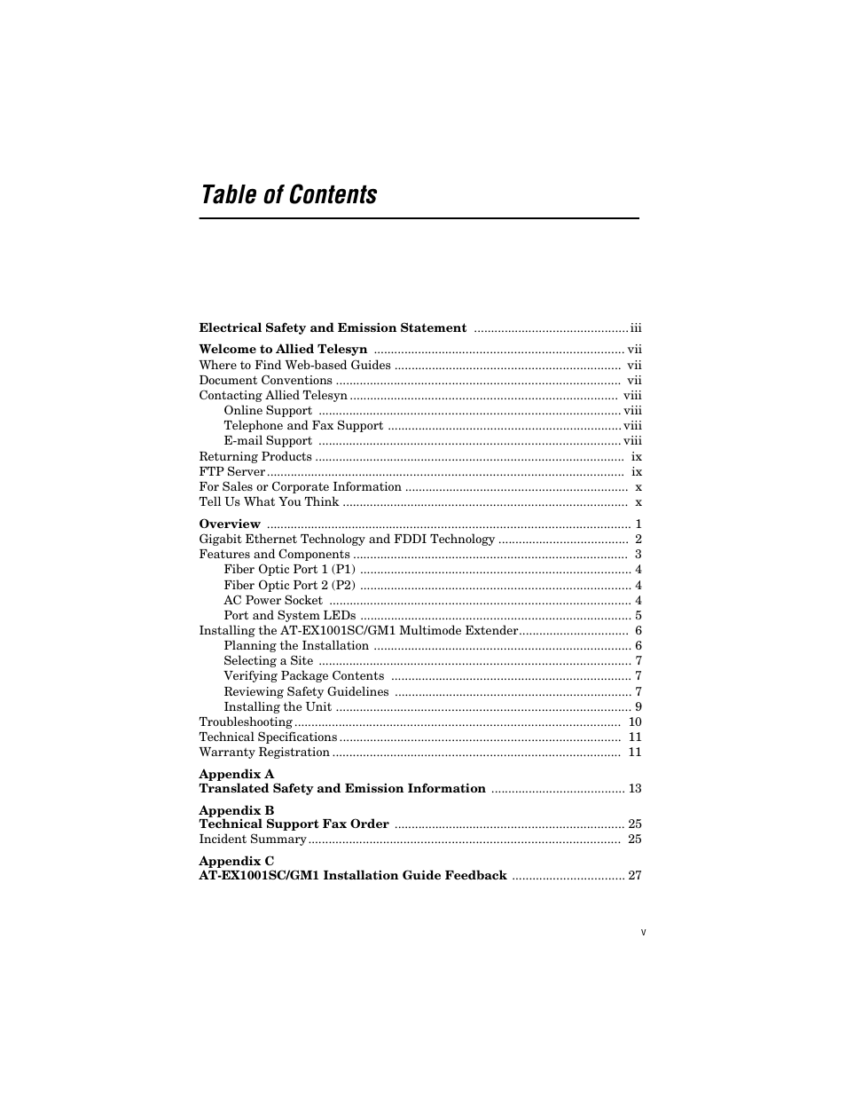 Allied Telesis AT-EX1001SC/GM1 User Manual | Page 5 / 38