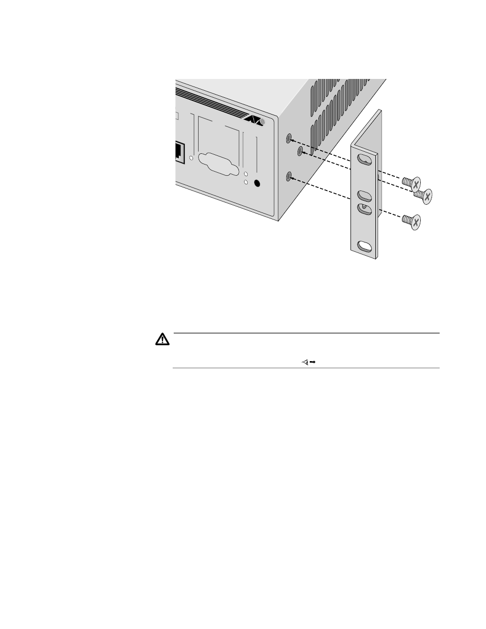 Attach the rack-mounting brackets to each side, Figure22 attaching rack-mounting brackets, Mount the unit in the rack | Apply power to the unit as follows | Allied Telesis AT-3726 User Manual | Page 23 / 60