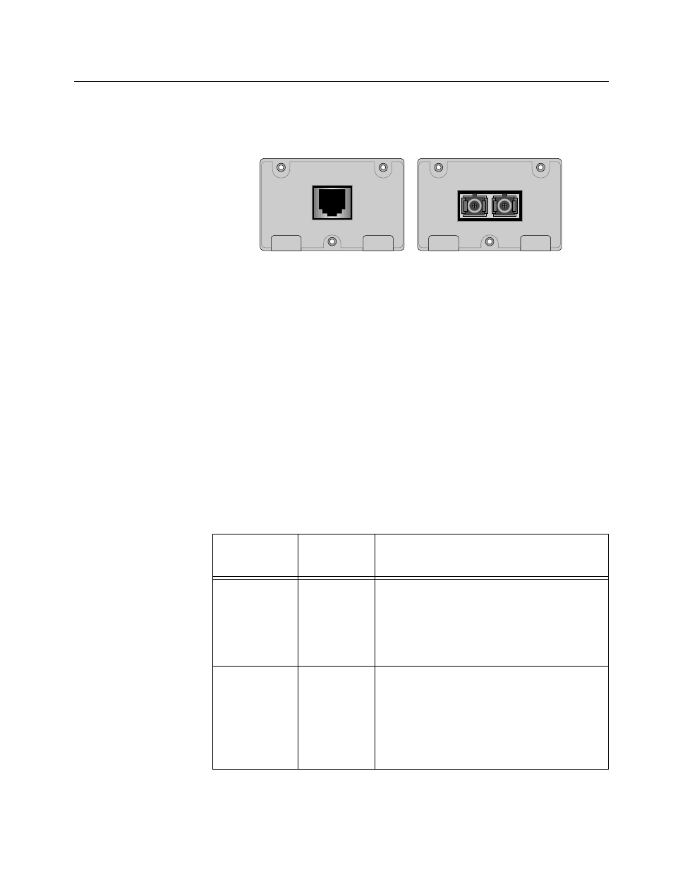Media dependent adapters, Figure23 at-3701 and at-3701f/sc mda front pan, Verifying package contents | Media dependent adapter features, Table23 media dependent adapter features, Media dependent adapters -9 | Allied Telesis AT-3726 User Manual | Page 27 / 60