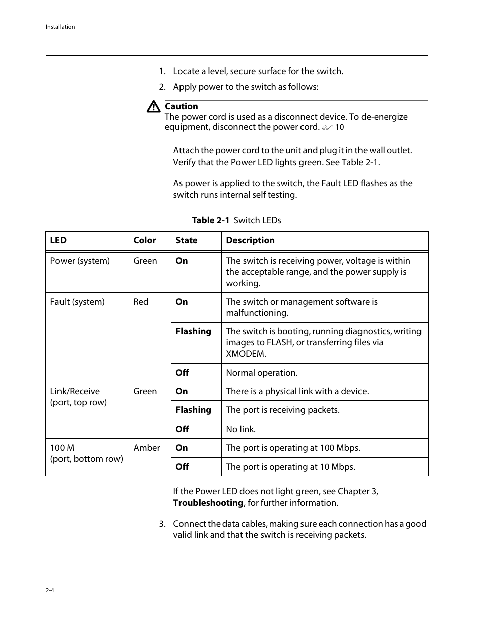 Installing the switch on the desktop, Installing the switch on the desktop -4 | Allied Telesis AT-8126XL User Manual | Page 26 / 60