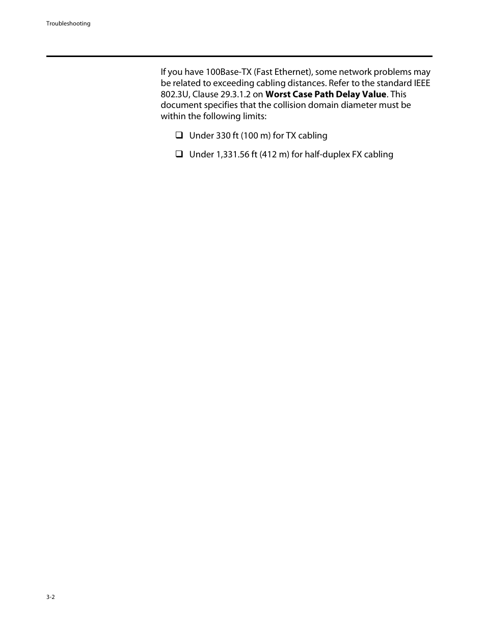 Network cabling problems, Network cabling problems -2 | Allied Telesis AT-8126XL User Manual | Page 36 / 60
