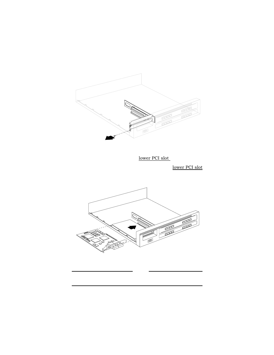 Install the uplink card into the lower pci slot | Allied Telesis AT-8203 User Manual | Page 13 / 30