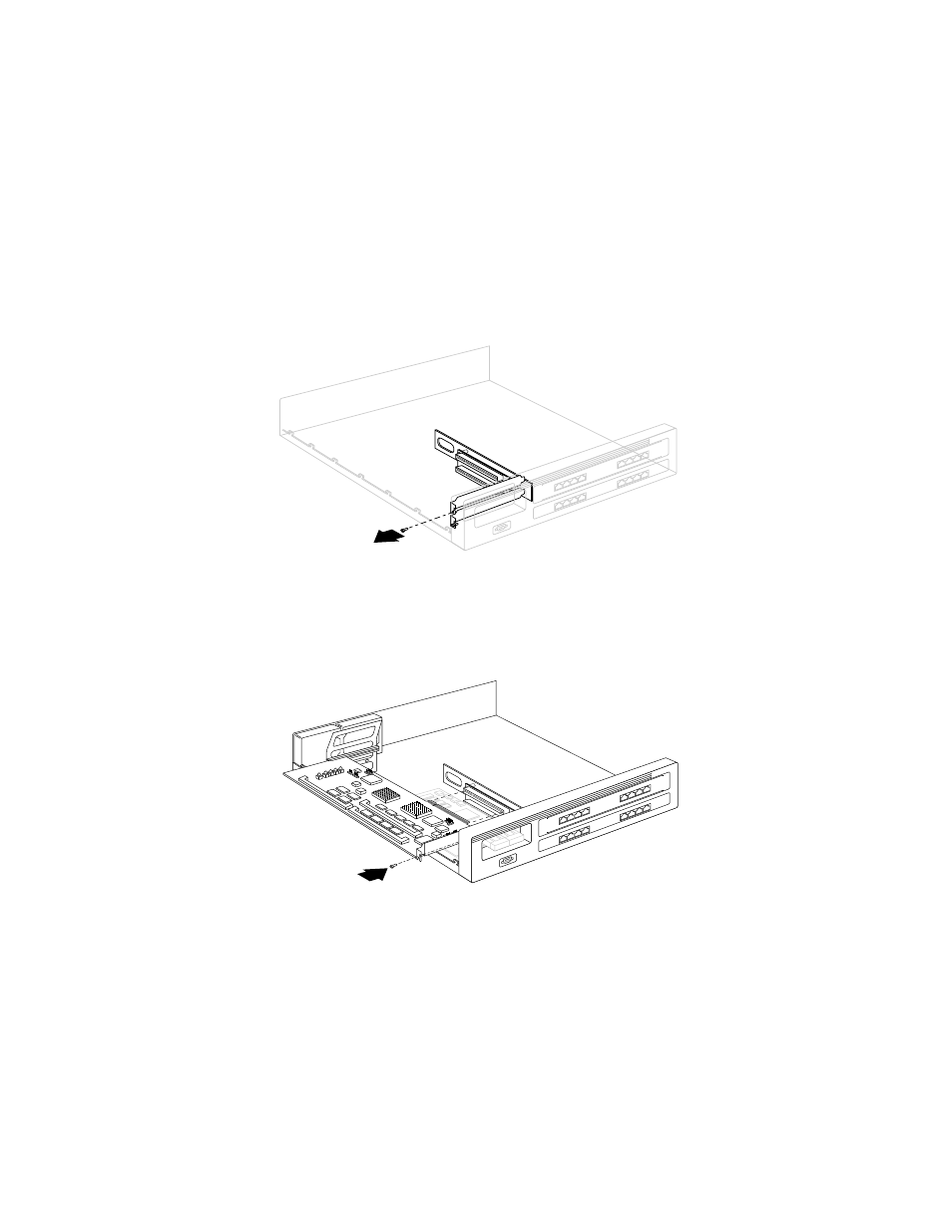 Installing the accelerator card, Using a #1 phillips screwdriver, remove the scr, Insert the accelerator card into the top pci sl | Seat the accelerator card firmly in the top pci, Using the screw from step1, secure the acceler | Allied Telesis AT-8203 User Manual | Page 15 / 30