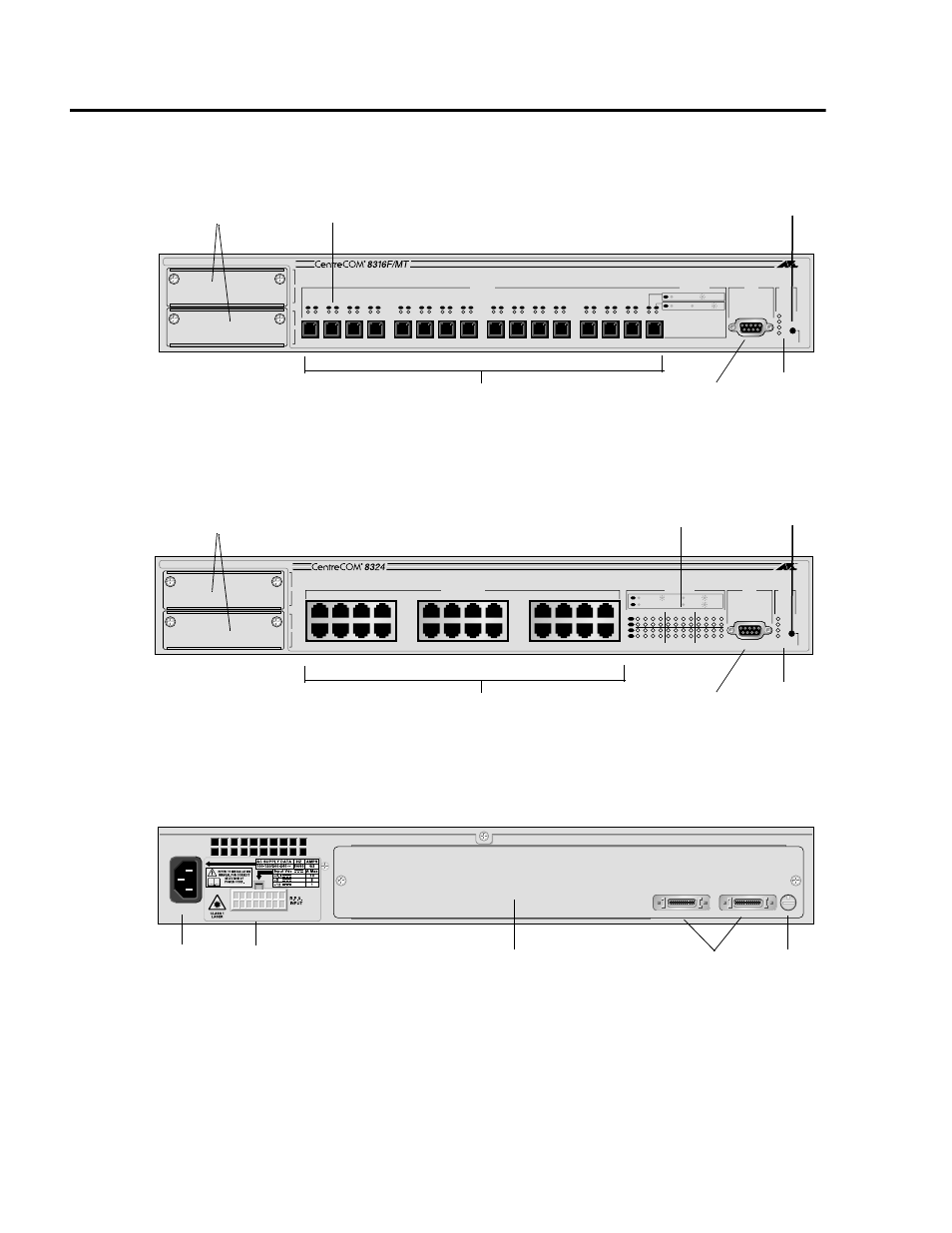 Physical description, Connector r.p.s. input connector, Hardware description 14 | Allied Telesis AT-8324 User Manual | Page 14 / 92