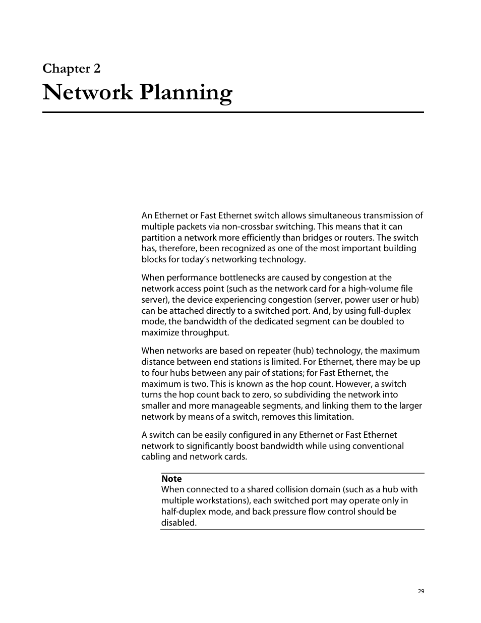 Chapter 2, Network planning | Allied Telesis AT-8324SX User Manual | Page 29 / 81