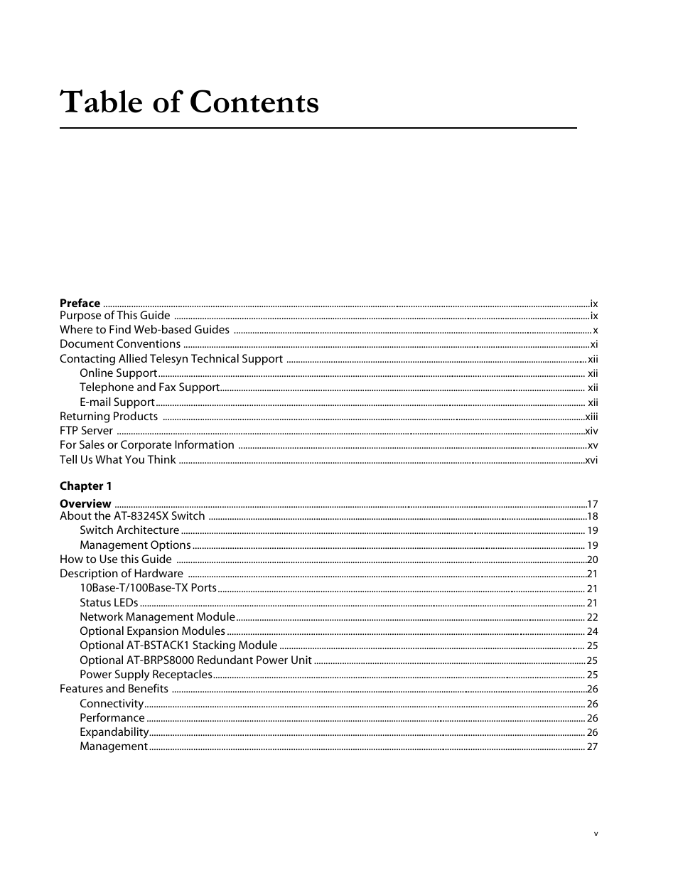 Allied Telesis AT-8324SX User Manual | Page 5 / 81