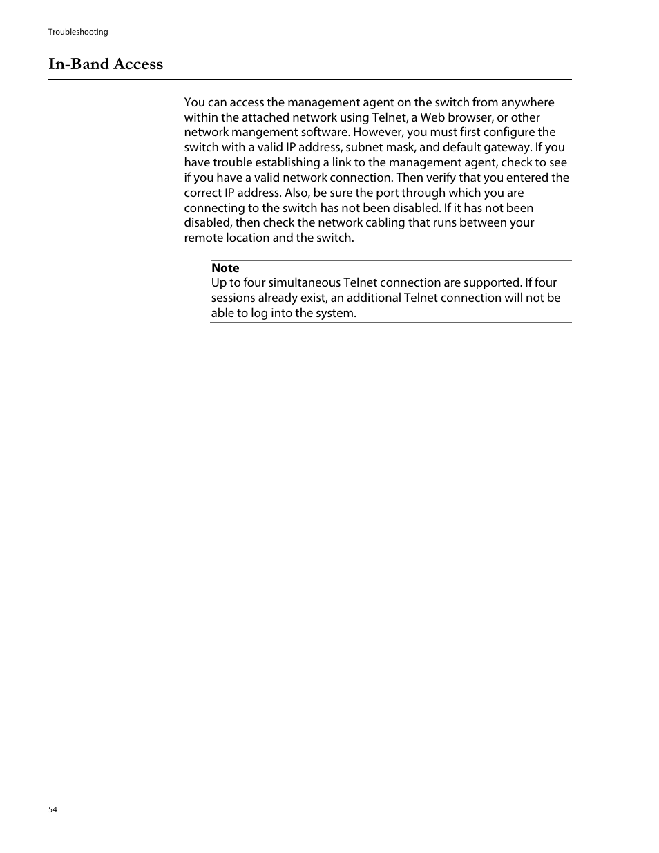 In-band access | Allied Telesis AT-8324SX User Manual | Page 54 / 81